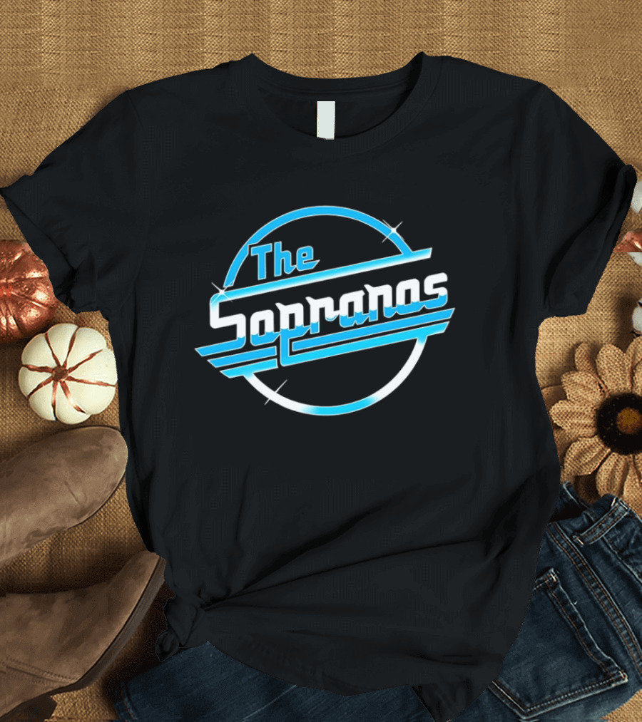 The Sopranos Blue Sparkle Retro Circle T-Shirt