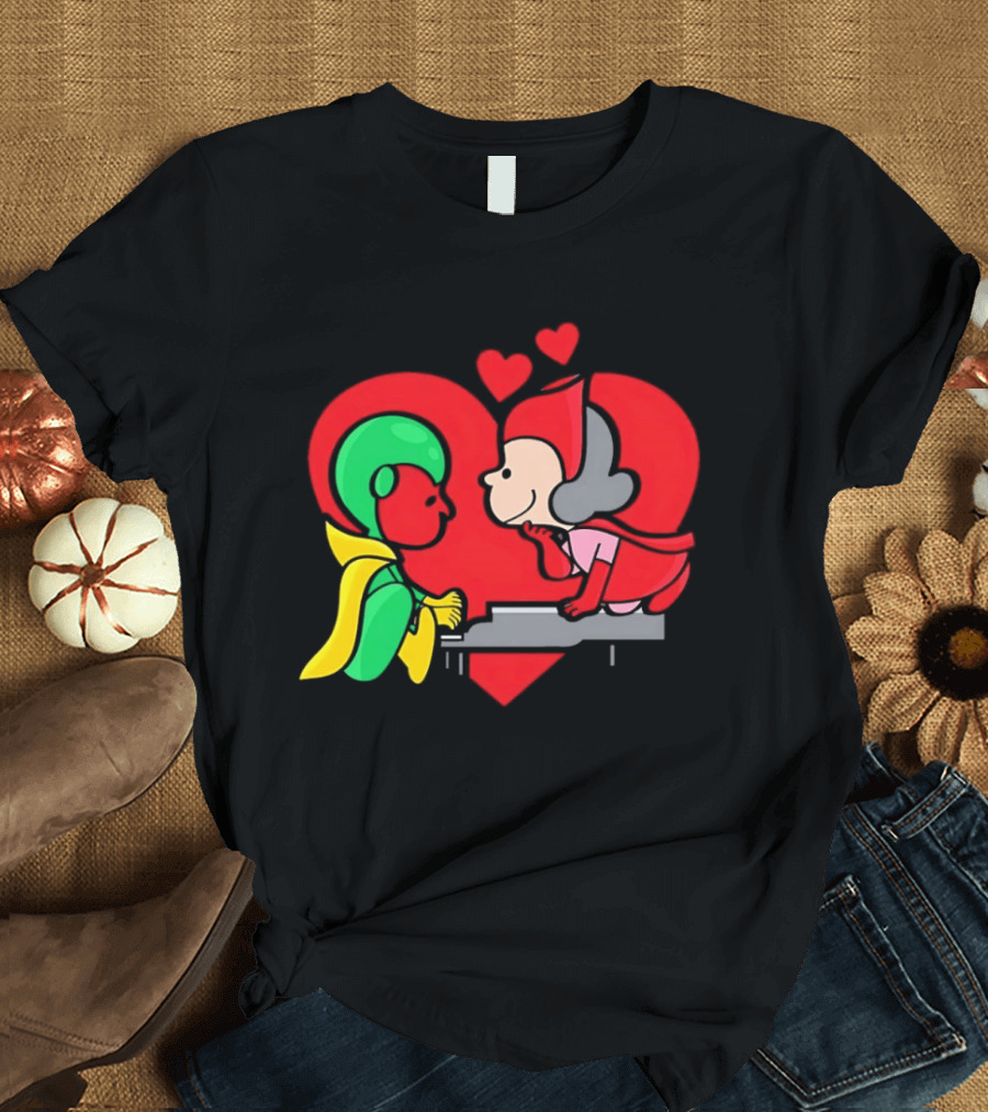 WandaVision Vision Scarlet Witch Piano Romantic T-Shirt