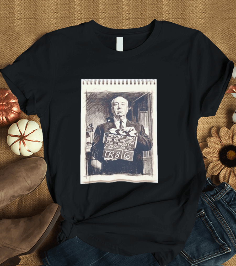 Alfred Hitchcock Psycho 9401 Clapperboard Sketchbook TR 86 T-Shirt