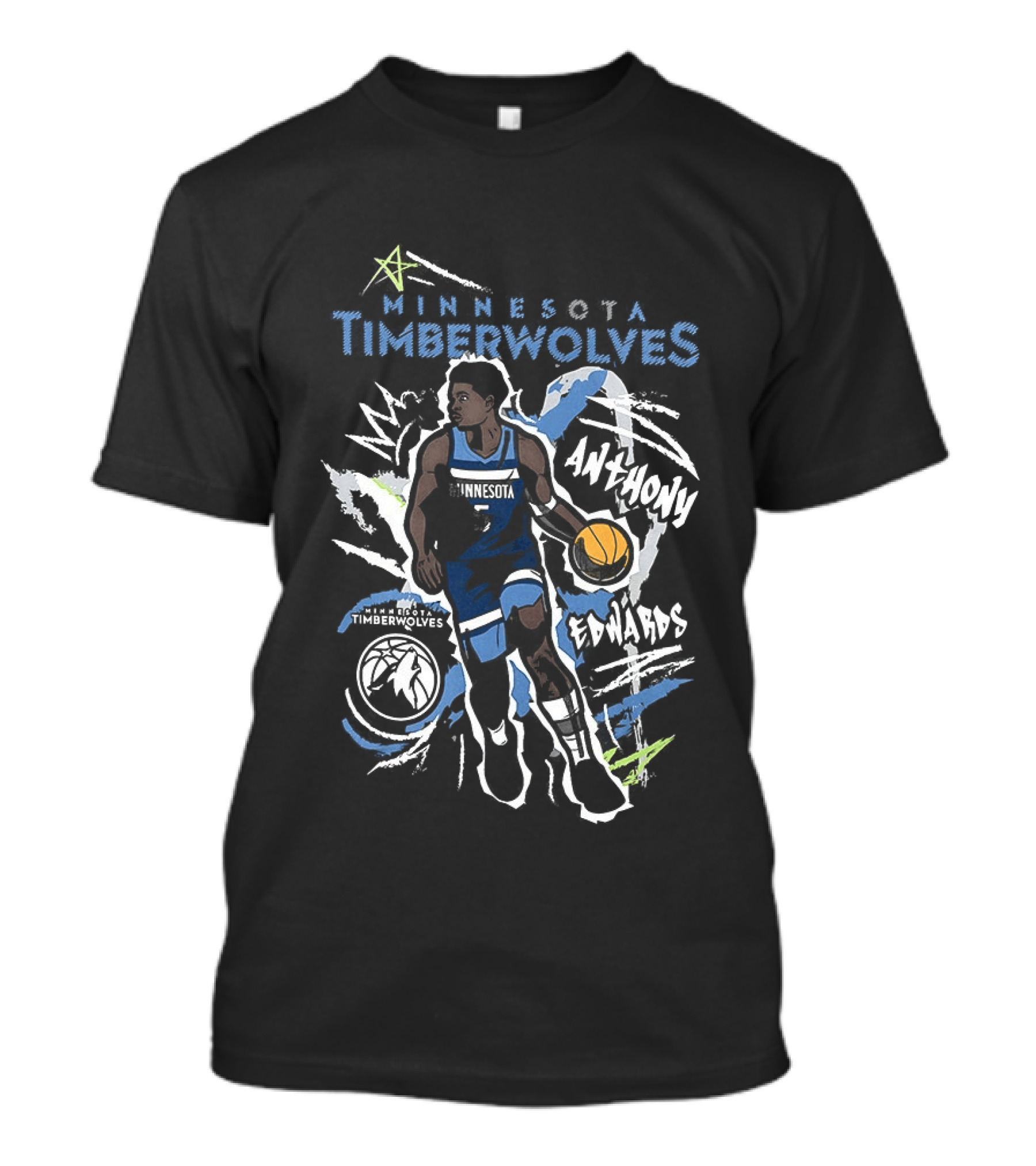 Anthony Edwards Minnesota Timberwolves NBA Chalked Up 5 Basketball Player Artwork 2026 T-Shirt