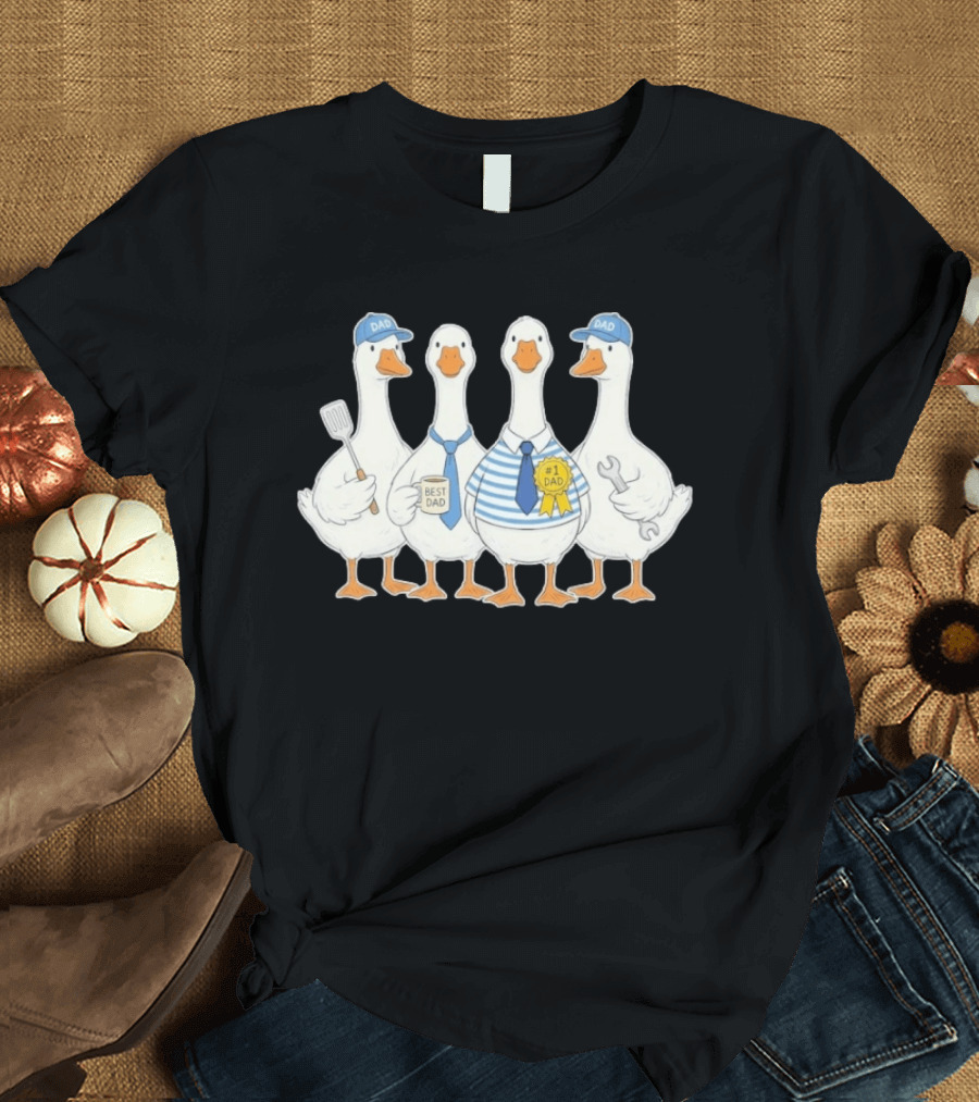 Father's Day Dad Geese Best Dad #1 Dad T-Shirt