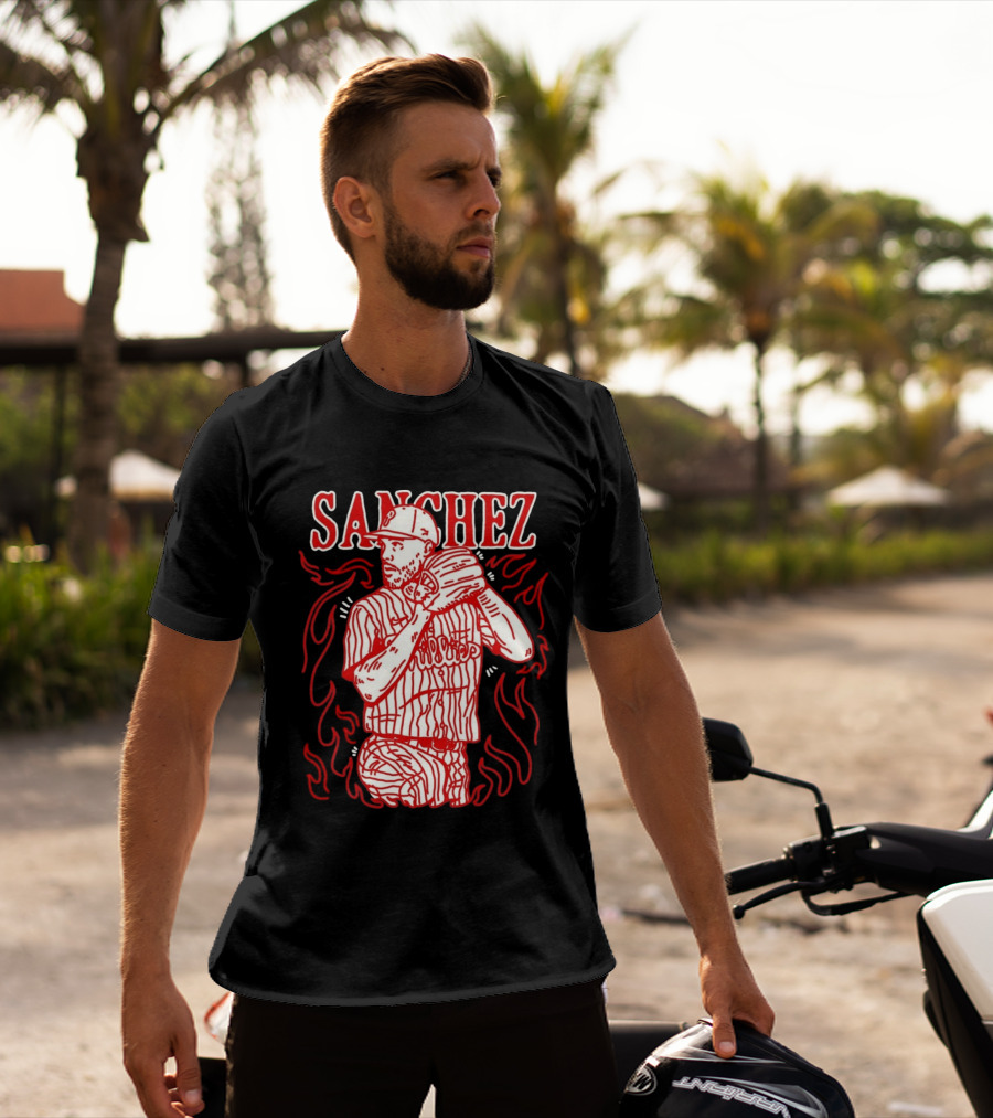 Cristopher Sanchez Philadelphia Phillies Flame Pitcher T-Shirt