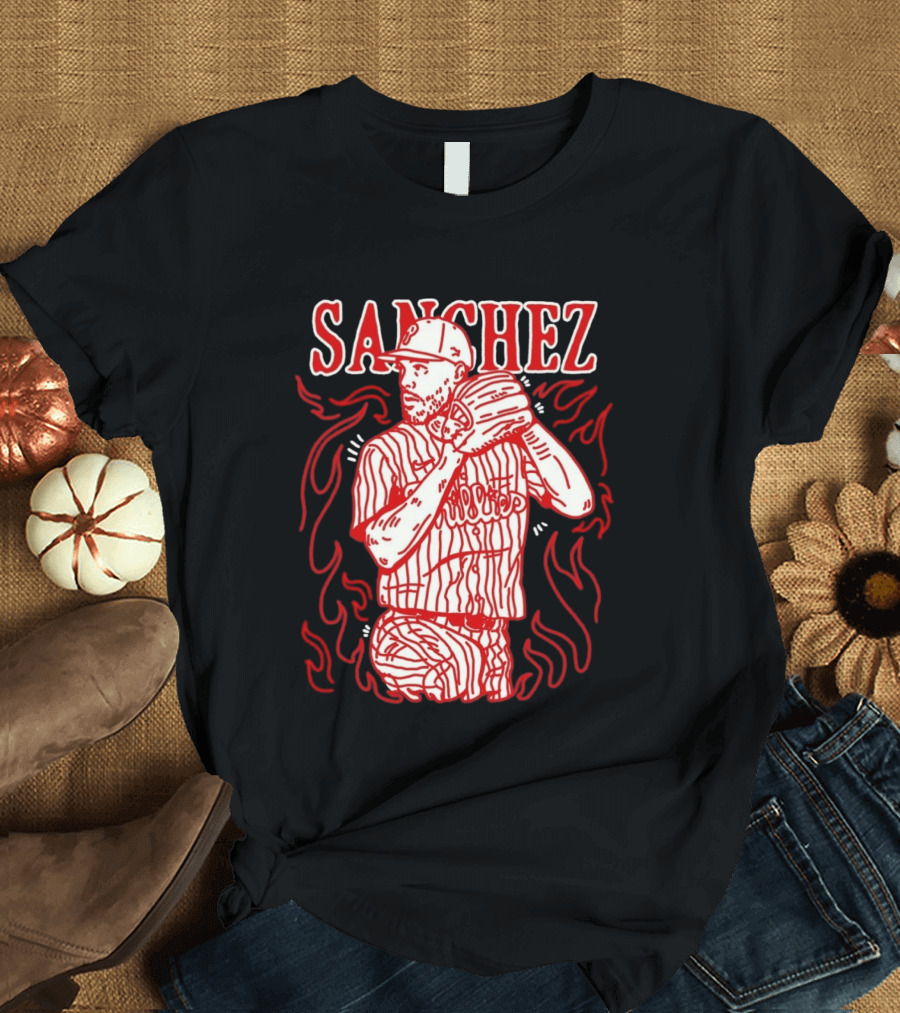 Cristopher Sanchez Philadelphia Phillies Flame Pitcher T-Shirt