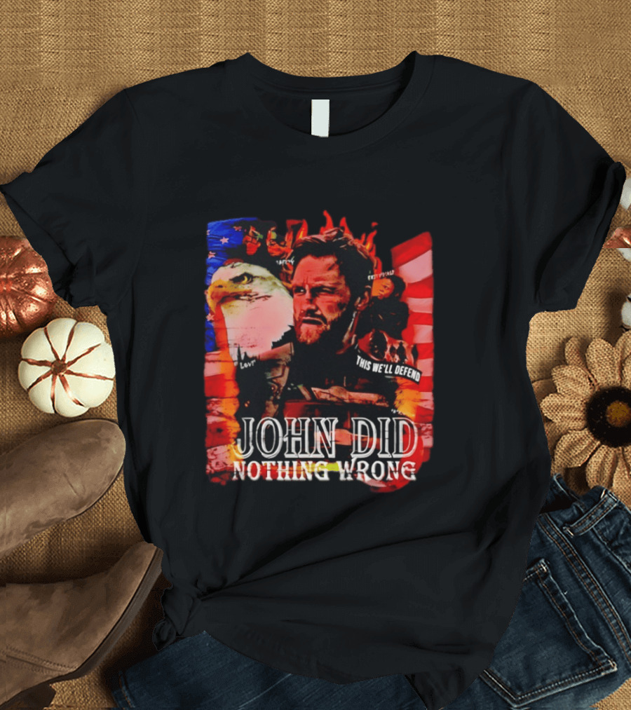 John Walker Marvel Falcon Winter Soldier This We'll Defend American Flag Eagle T-Shirt