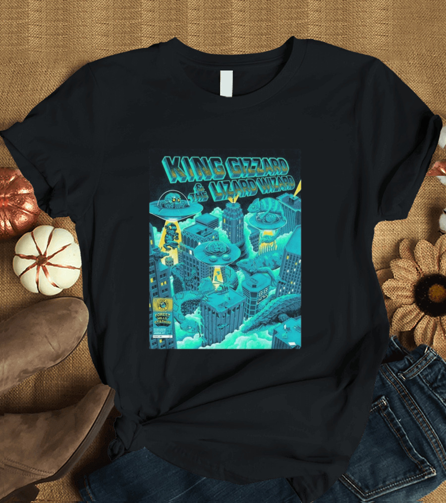 King Gizzard And The Lizard Wizard Forest Hills Stadium New York 2026 Event Reptilians Vs Alienoids August 20 21 T-Shirt