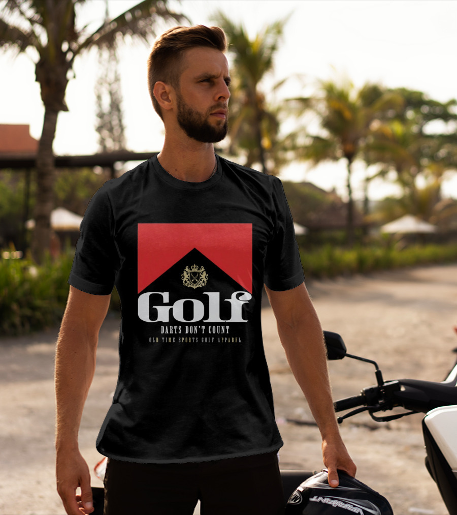Golf Darts Don't Count Old Time Sports Apparel Crest T-Shirt