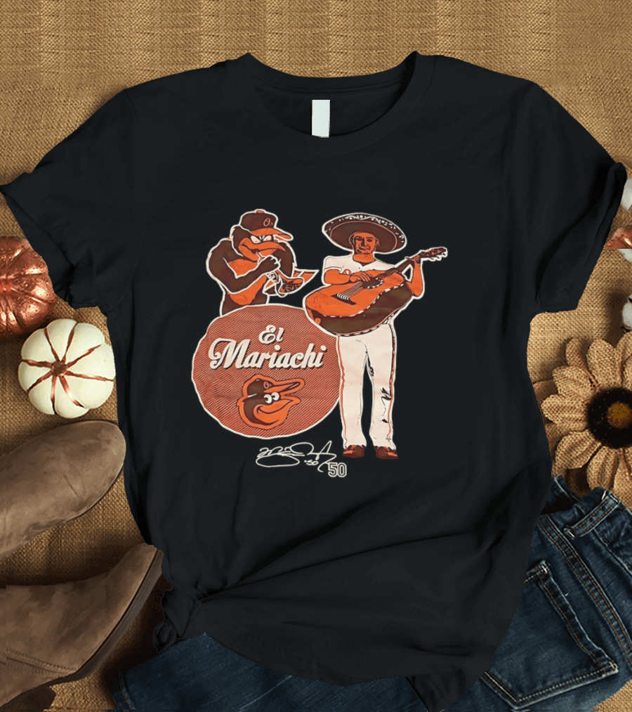 Miguel Gonzalez Baltimore Orioles El Mariachi Guitar Trumpet Player Series 22 50 T-Shirt