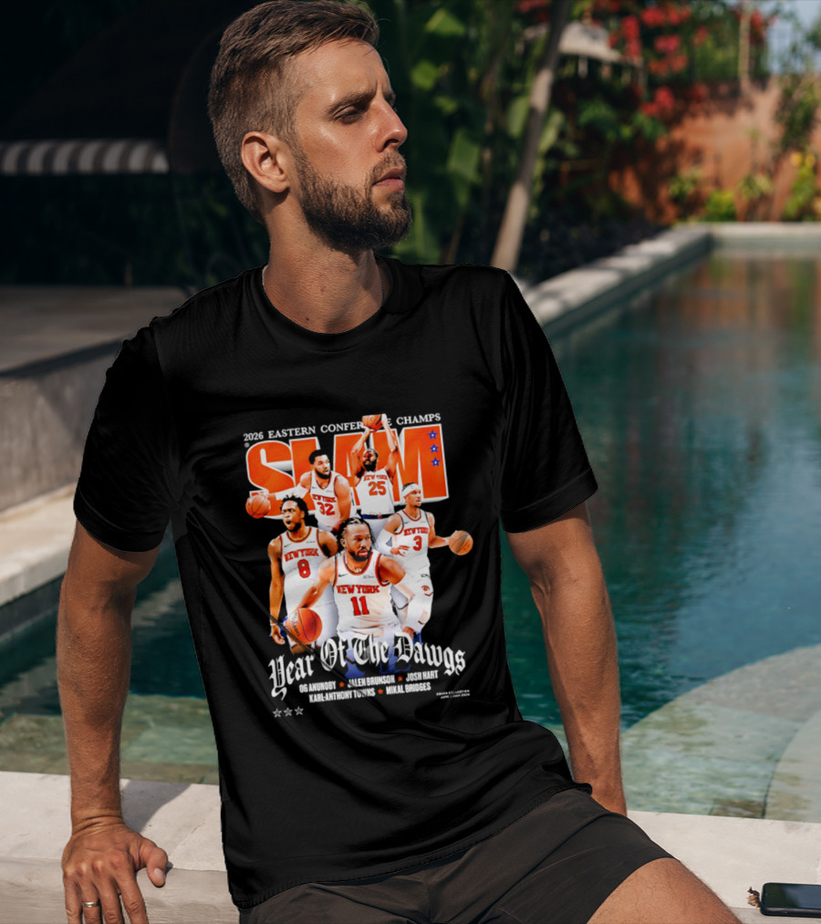 2026 Eastern Conference Champs New York Knicks Slam Year Of The Dawgs Brunson Robinson Barrett Randle Hart T-Shirt
