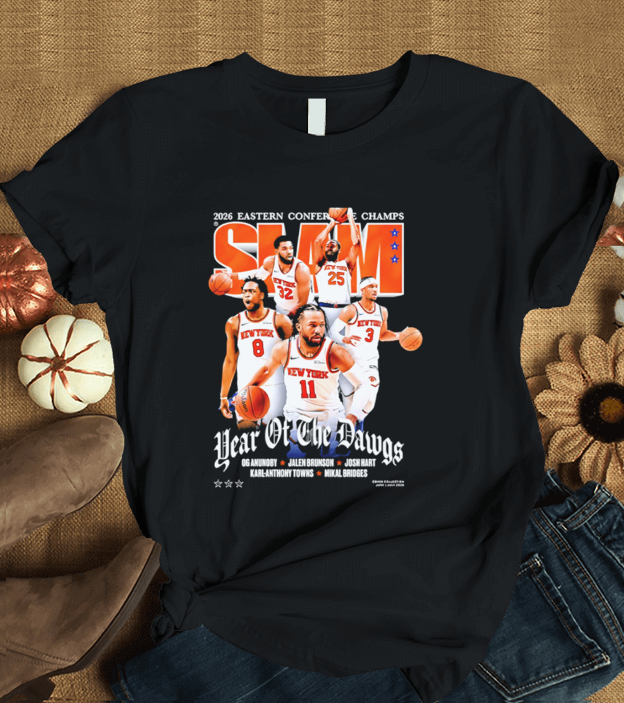 2026 Eastern Conference Champs New York Knicks Slam Year Of The Dawgs Brunson Robinson Barrett Randle Hart T-Shirt