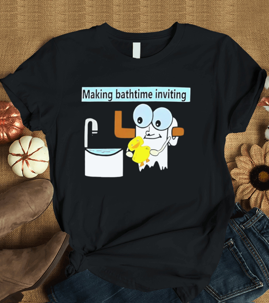Making Bathtime Inviting No Face Spirited Away Rubber Duck Bathhouse T-Shirt