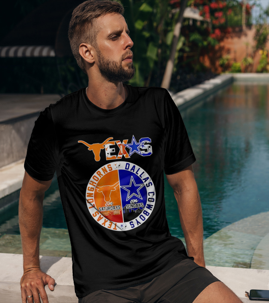 Texas Longhorns Dallas Cowboys Game Day Weekend Saturdays Sundays T-Shirt