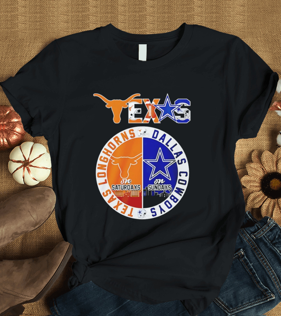 Texas Longhorns Dallas Cowboys Game Day Weekend Saturdays Sundays T-Shirt
