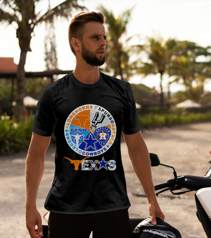 Texas Longhorns Spurs Astros Cowboys Legends Pride T-Shirt