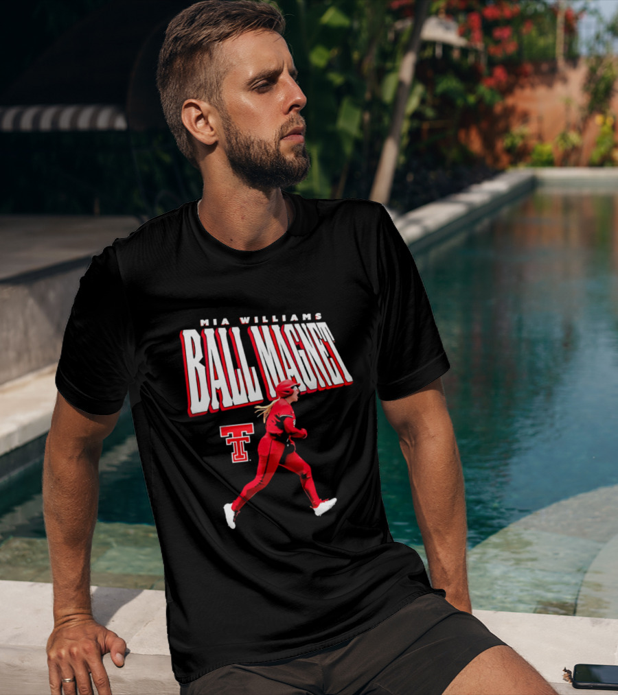 Mia Williams Ball Magnet Texas Tech Logo Running Player T-Shirt