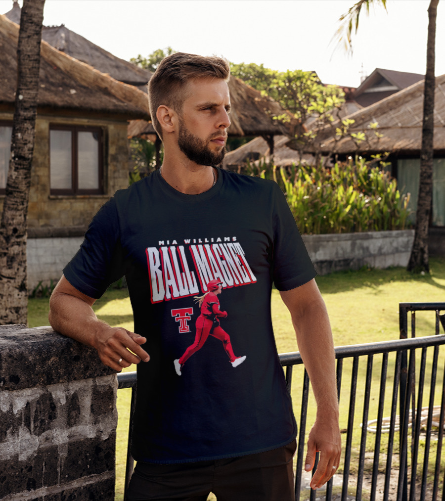 Mia Williams Ball Magnet Texas Tech Logo Running Player T-Shirt