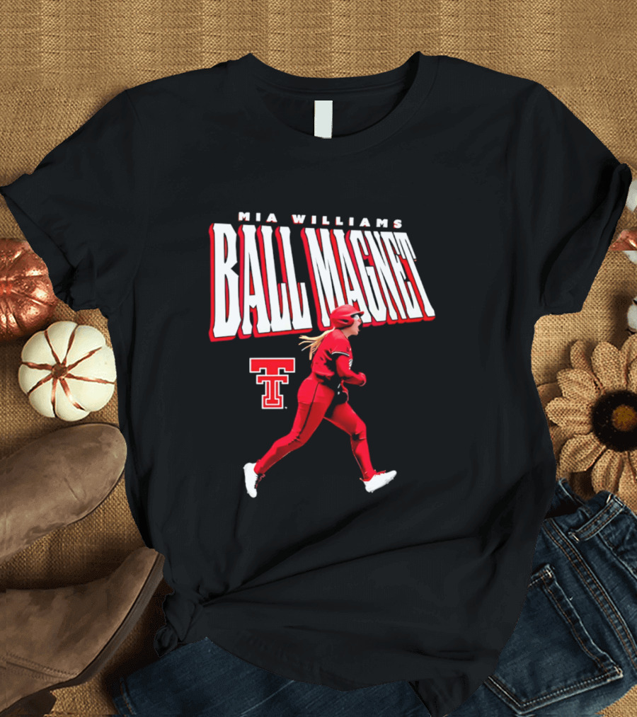 Mia Williams Ball Magnet Texas Tech Logo Running Player T-Shirt
