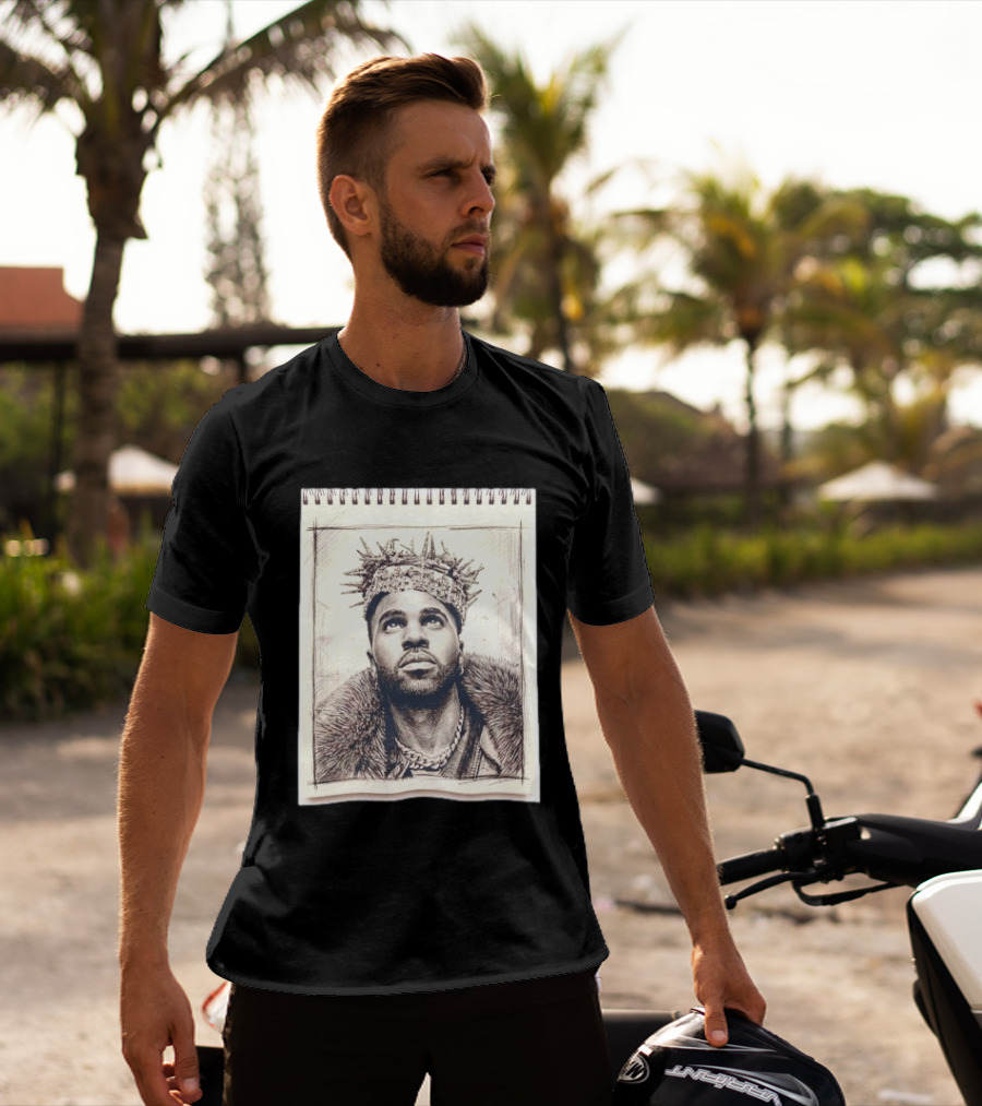 The Big Jason Derulo Sketchbook Crown Fur Chain T-Shirt