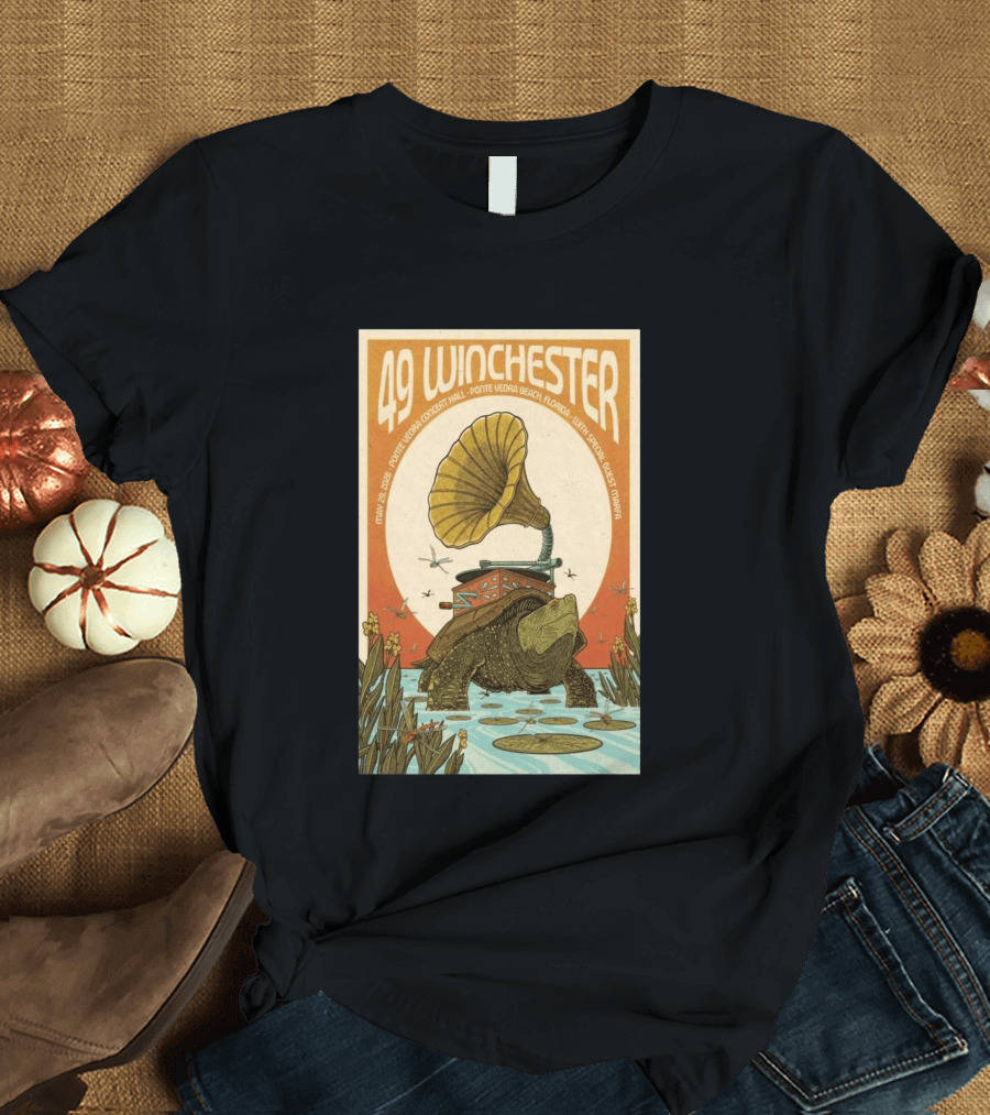 49 Winchester May 29 2026 Ponte Vedra Concert Hall Florida Vintage Phonograph Tortoise T-Shirt