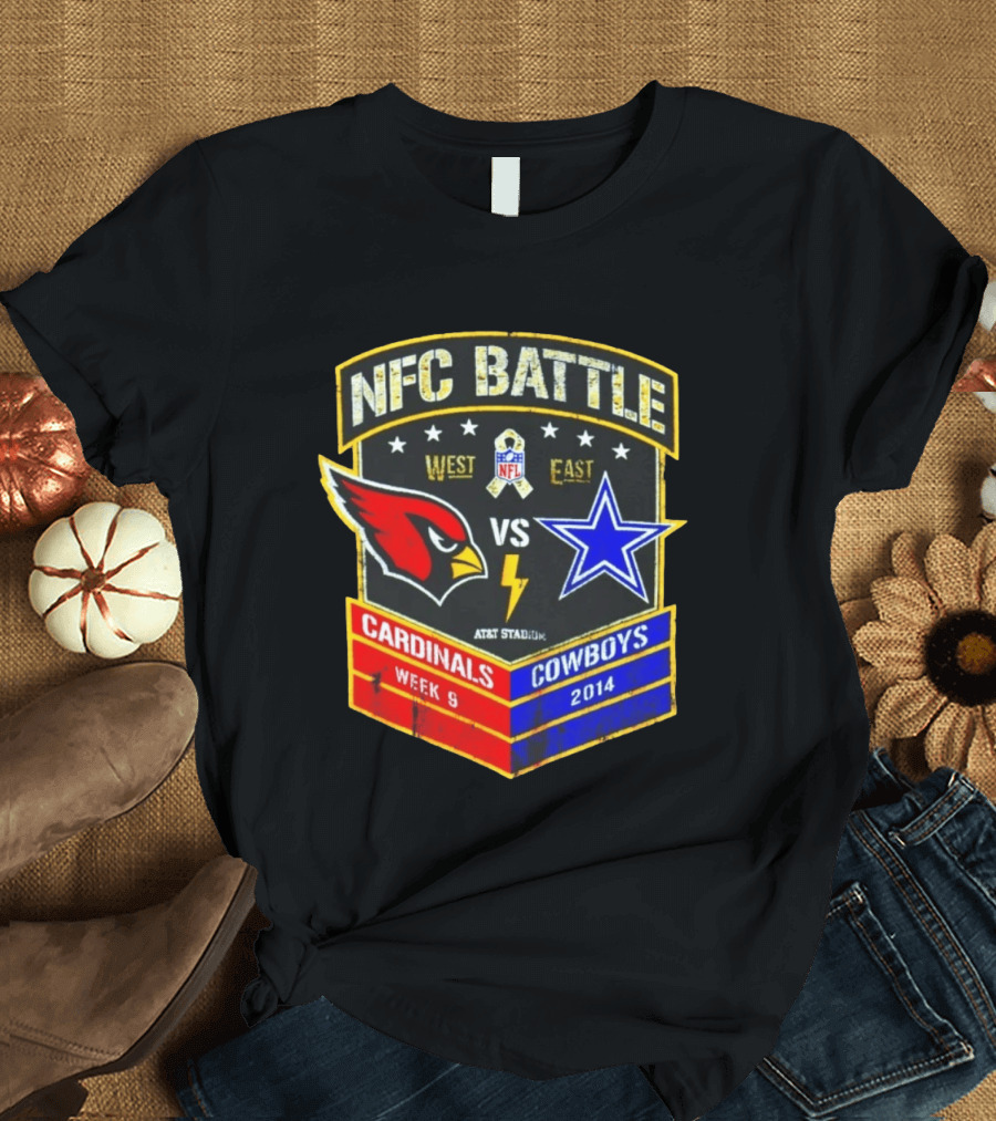 NFC Battle Cardinals Vs Cowboys 2014 Week 9 West East AT&T Stadium T-Shirt