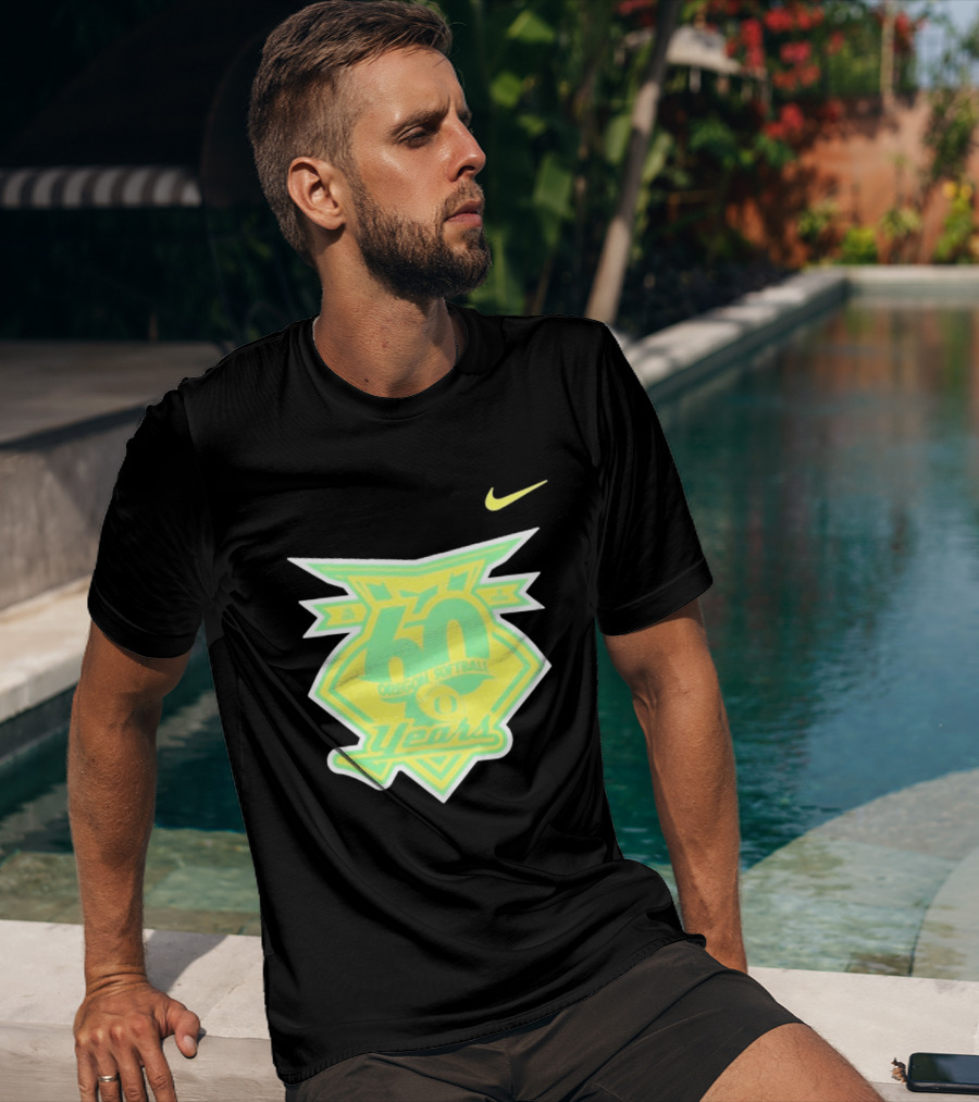Oregon Softball 60 Years Anniversary Club Nike T-Shirt