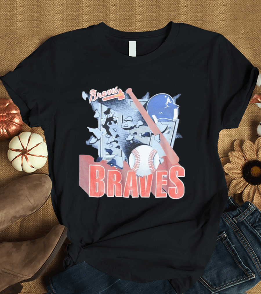 Braves Atlanta MLB 1994 Baseball Bat And Helmet T-Shirt