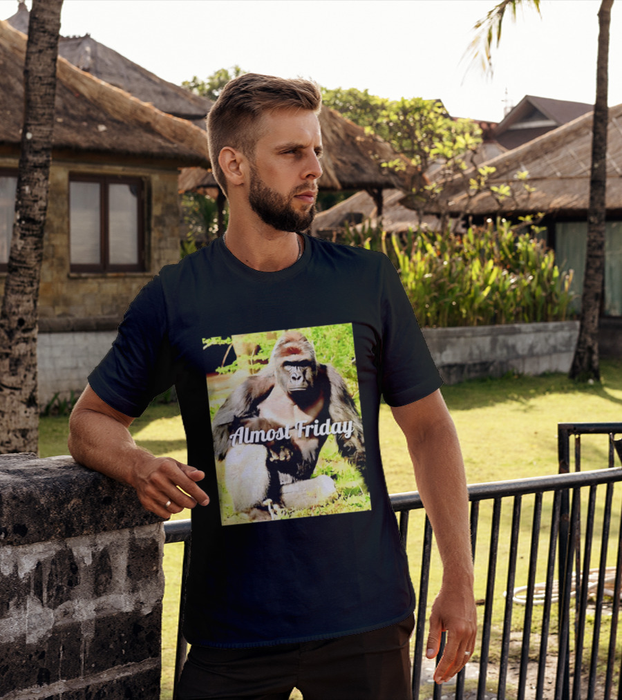 Almost Friday Gorilla Relaxing In Nature T-Shirt