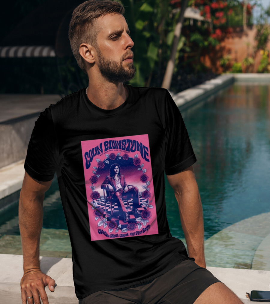 Colin Blunstone Union Chapel London May 28th 2026 With Special Guest Jesse Lynn Madera Roses And Stage Checkerboard T-Shirt