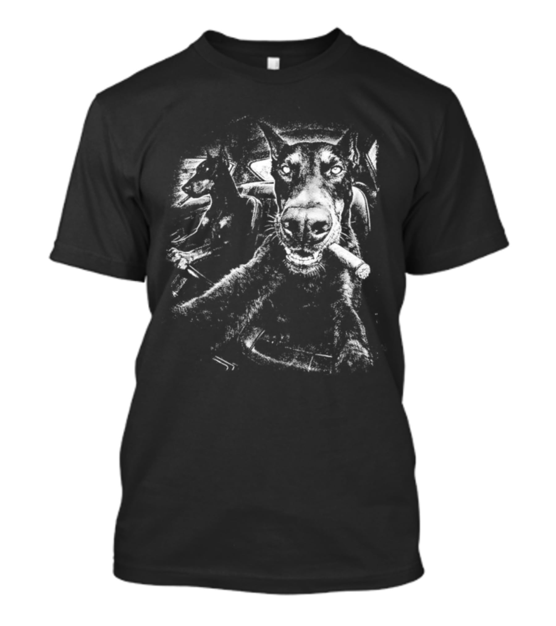Doberman Dogs In Car Smoking Cigars Relaxing Retro Vibes T-Shirt