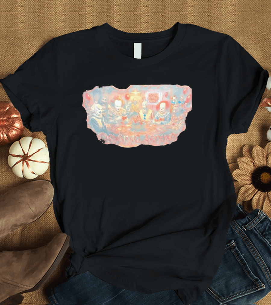 House Of 1000 Corpses House Always Wins Clowning Around Poker Table T-Shirt