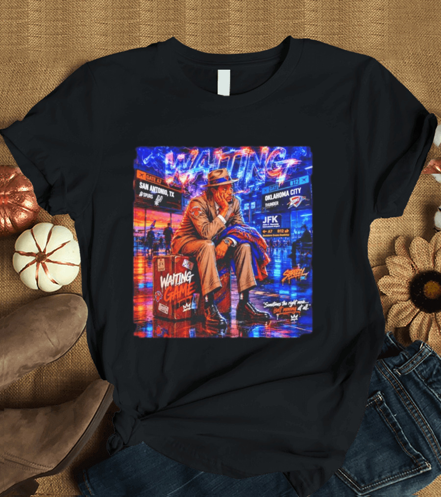 Waiting Game JFK Decisions San Antonio OKC Spurs Thunder T-Shirt