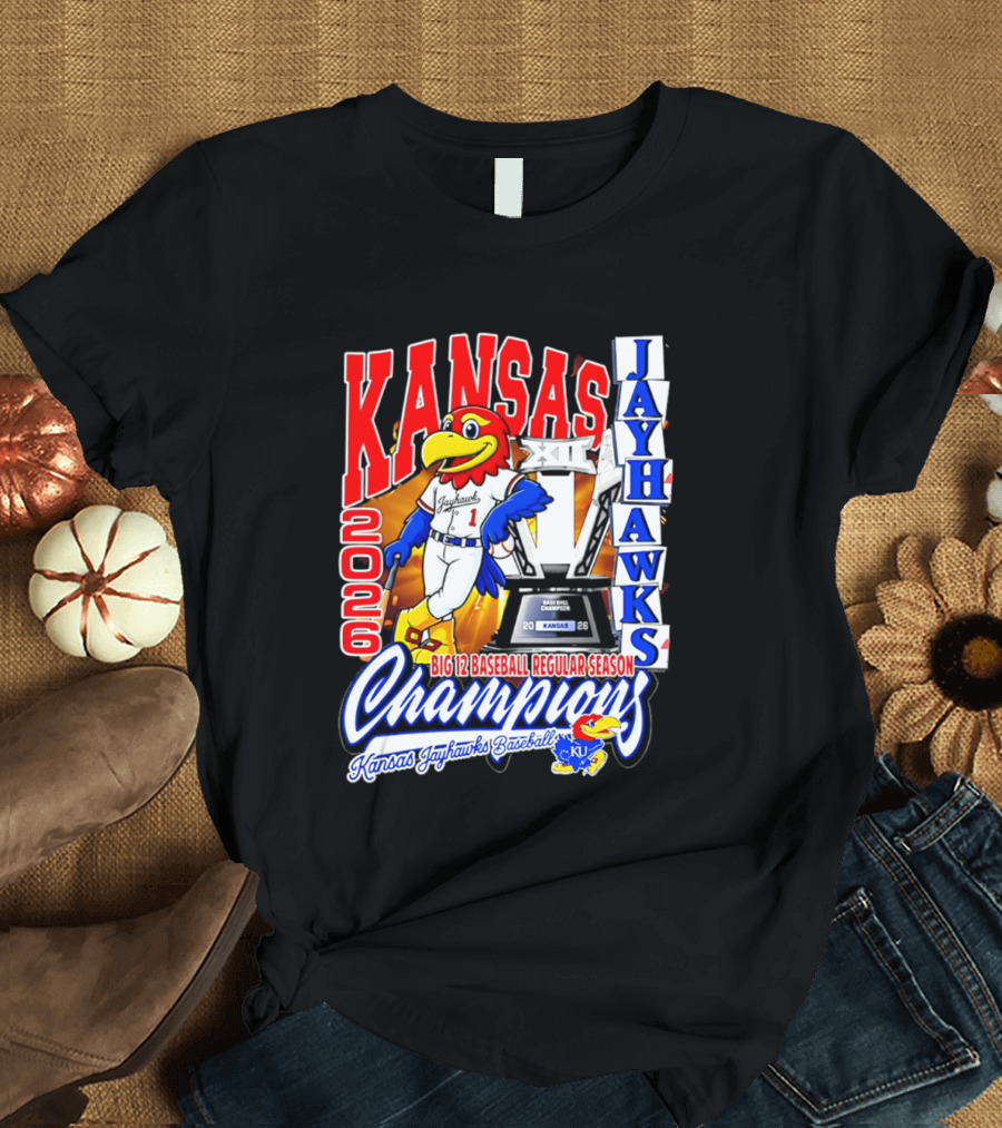 Kansas Jayhawks 2026 Big 12 Baseball Regular Season Champions T-Shirt