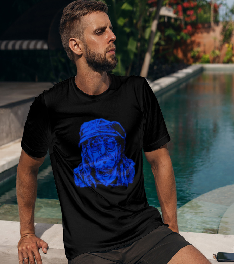 Keith Morris Blue Illustration Iconic Cap And Glasses T-Shirt