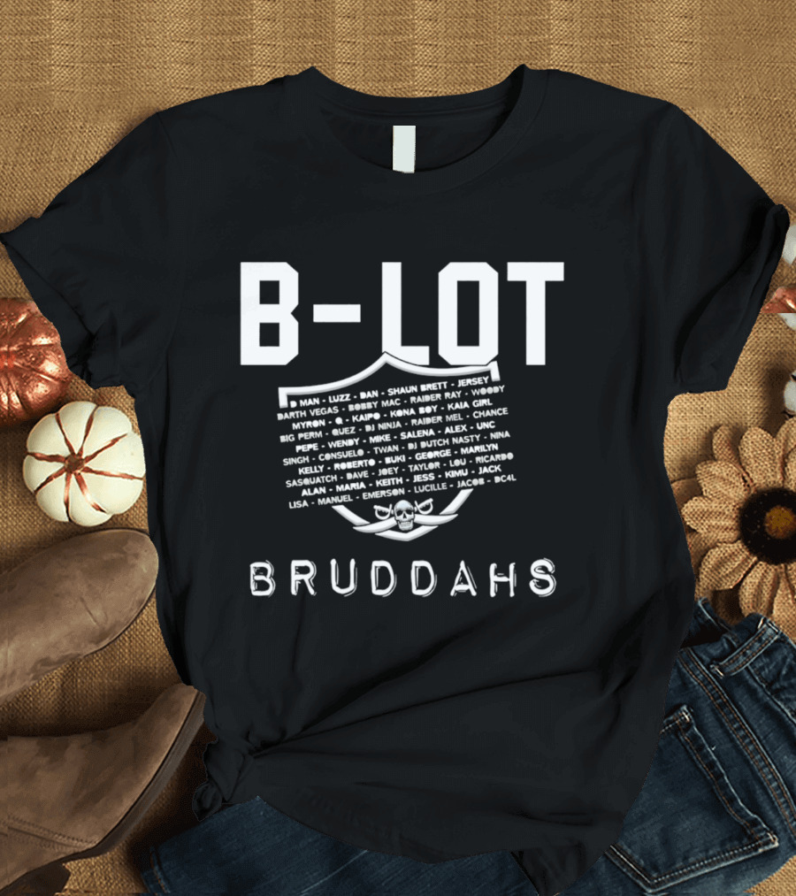 Las Vegas Raiders B Lot Bruddahs DJ Midas Sean Brett DJ Jersey Players Names T-Shirt