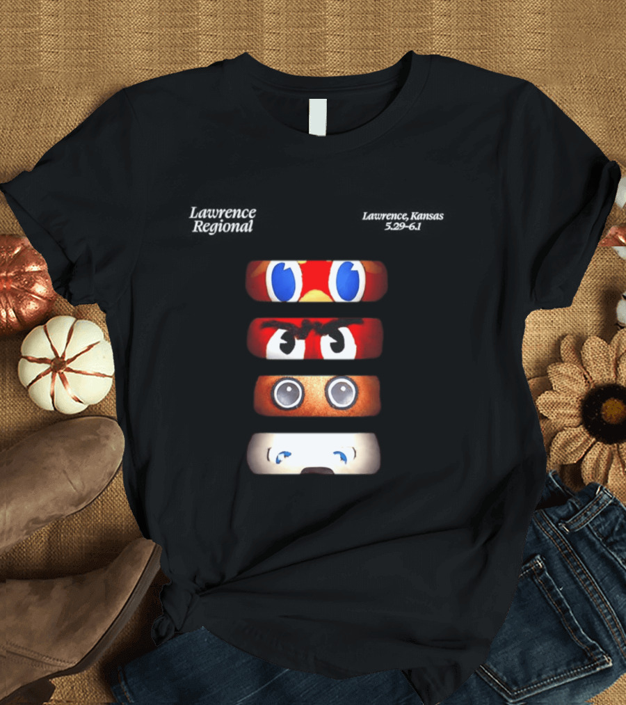 Lawrence Regional Kansas Cartoon Eyes Stack T-Shirt