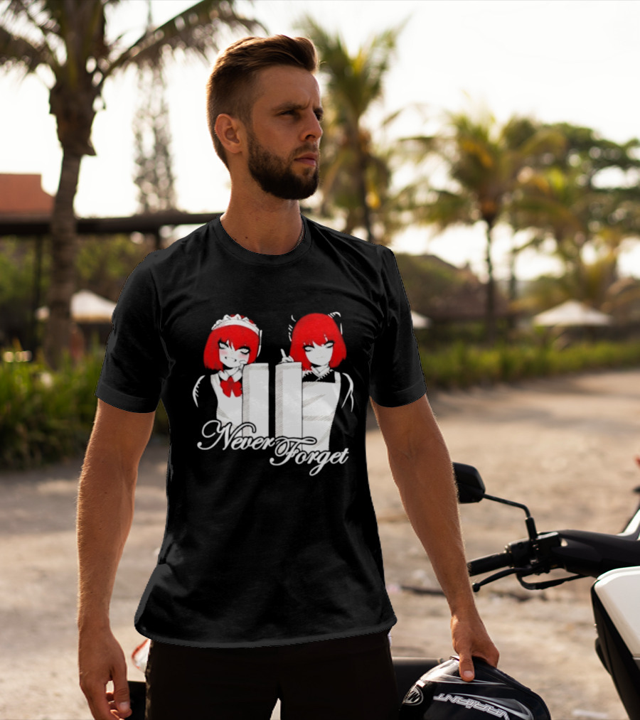 Maid Anime 9 11 Twin Towers Never Forget T-Shirt