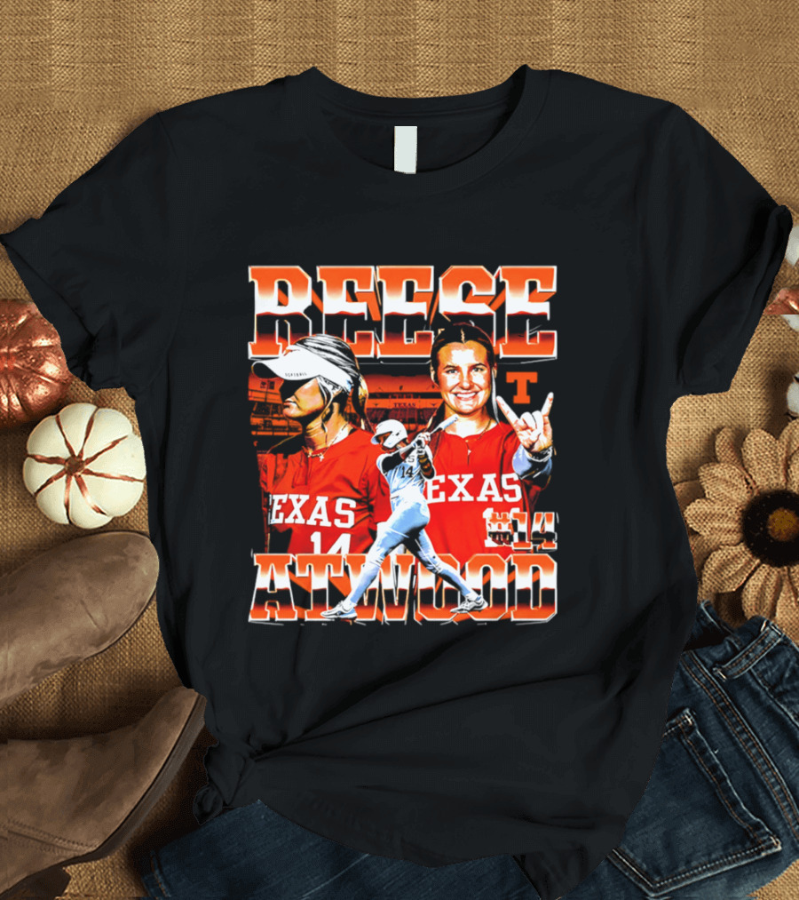 Texas Longhorns Softball Reese Atwood Player 14 Collage T-Shirt