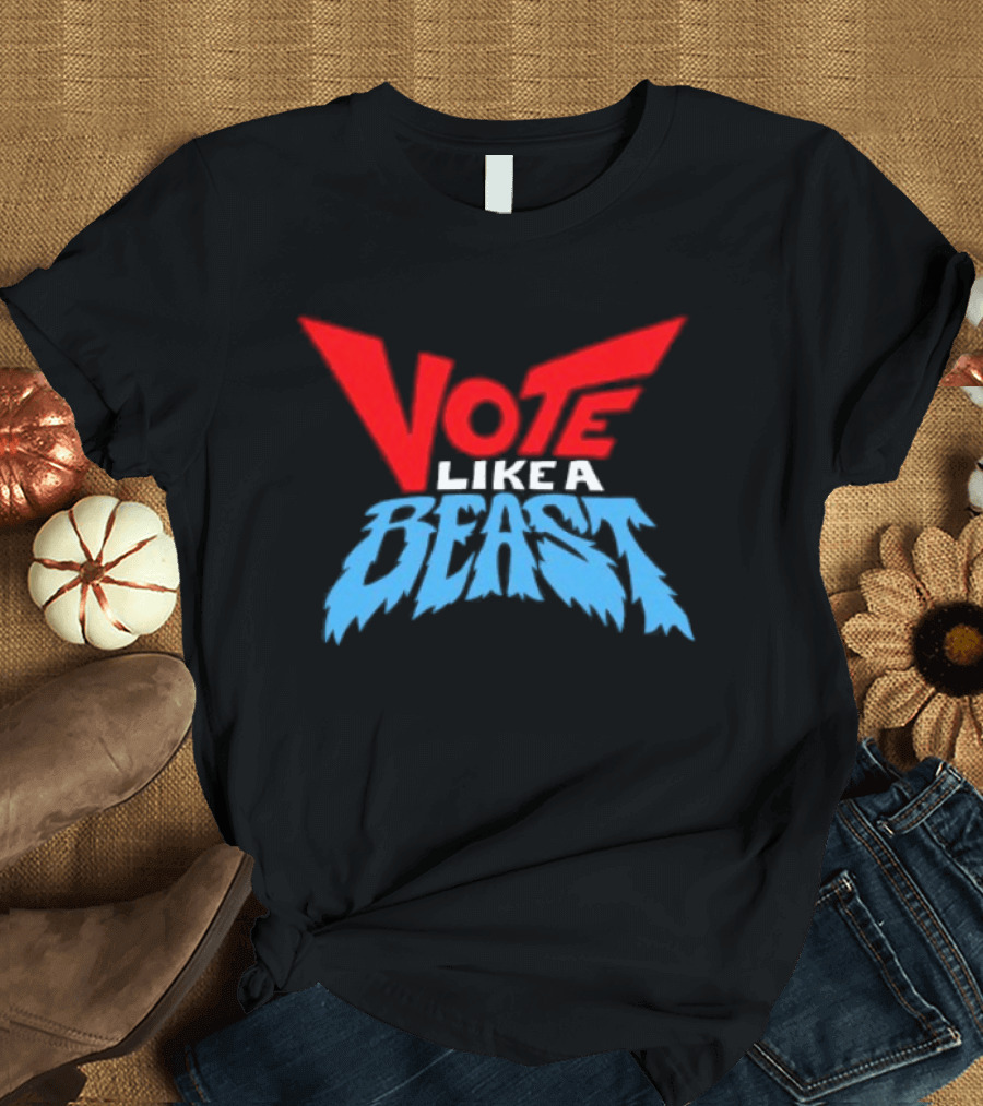Vote Like A Beast Bold Red Blue T-Shirt