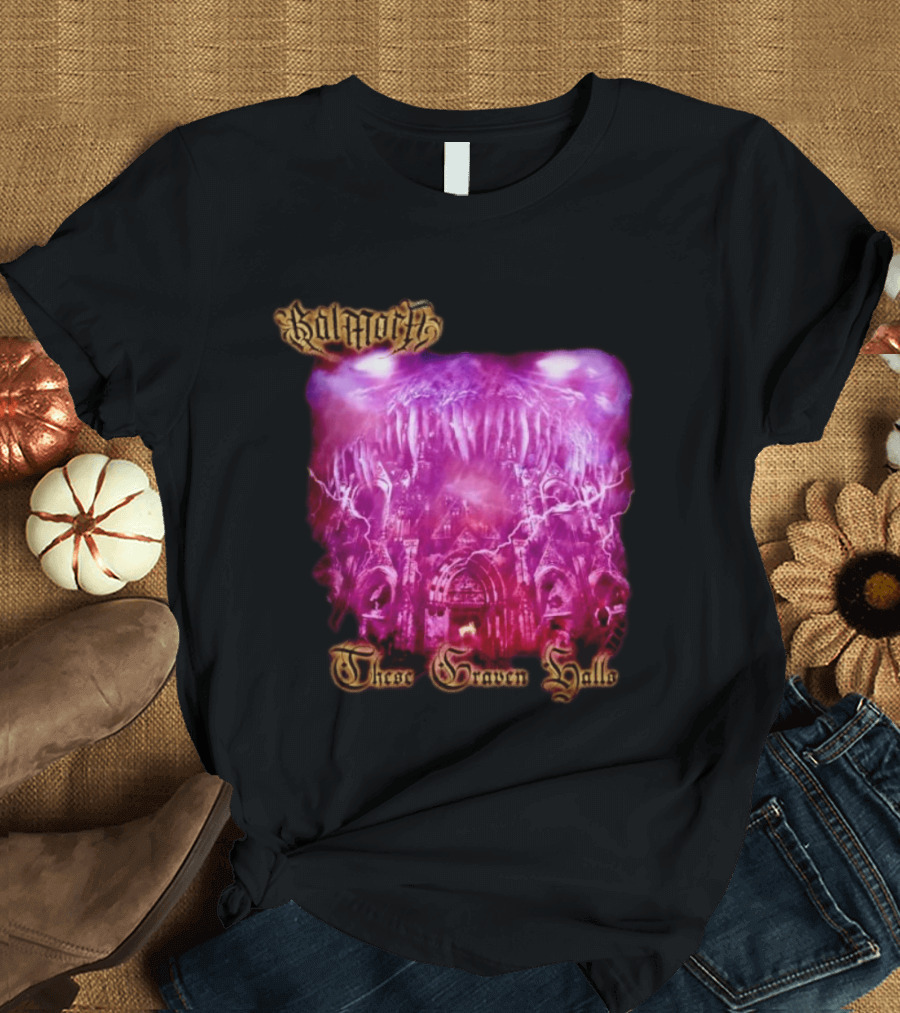 Balmorth These Graven Halls Gothic Purple Cathedral Fantasy T-Shirt