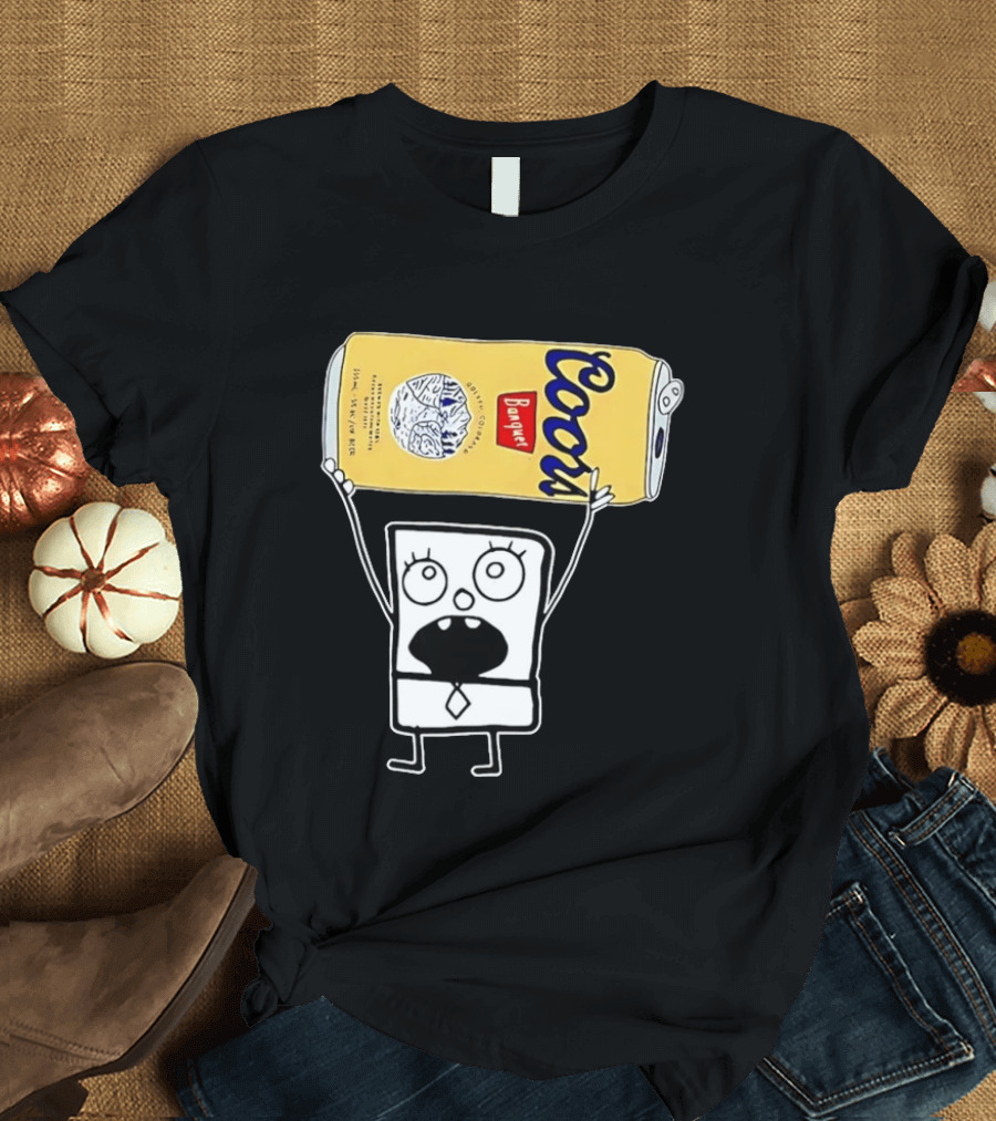 Coors Banquet Blocky Comic 355mL 5 Alc Vol Golden Colorado ESTD 1873 Refreshing T-Shirt