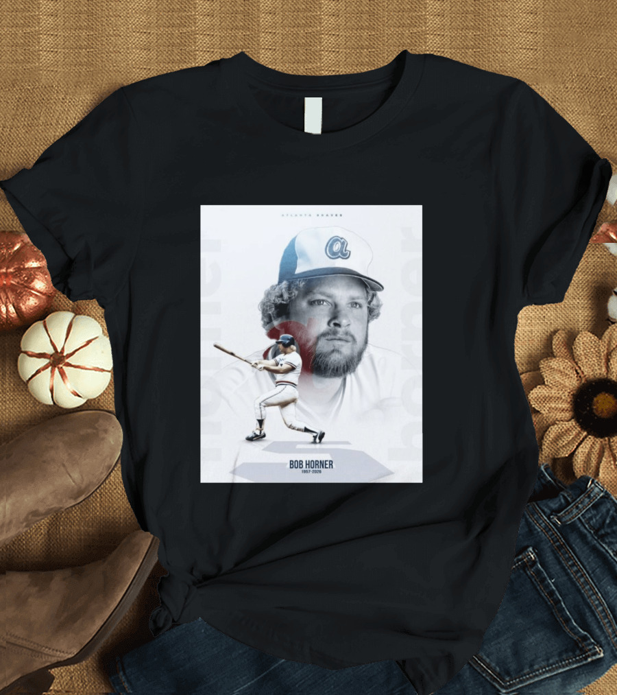 Atlanta Braves Bob Horner 1957 2026 Vintage Baseball T-Shirt