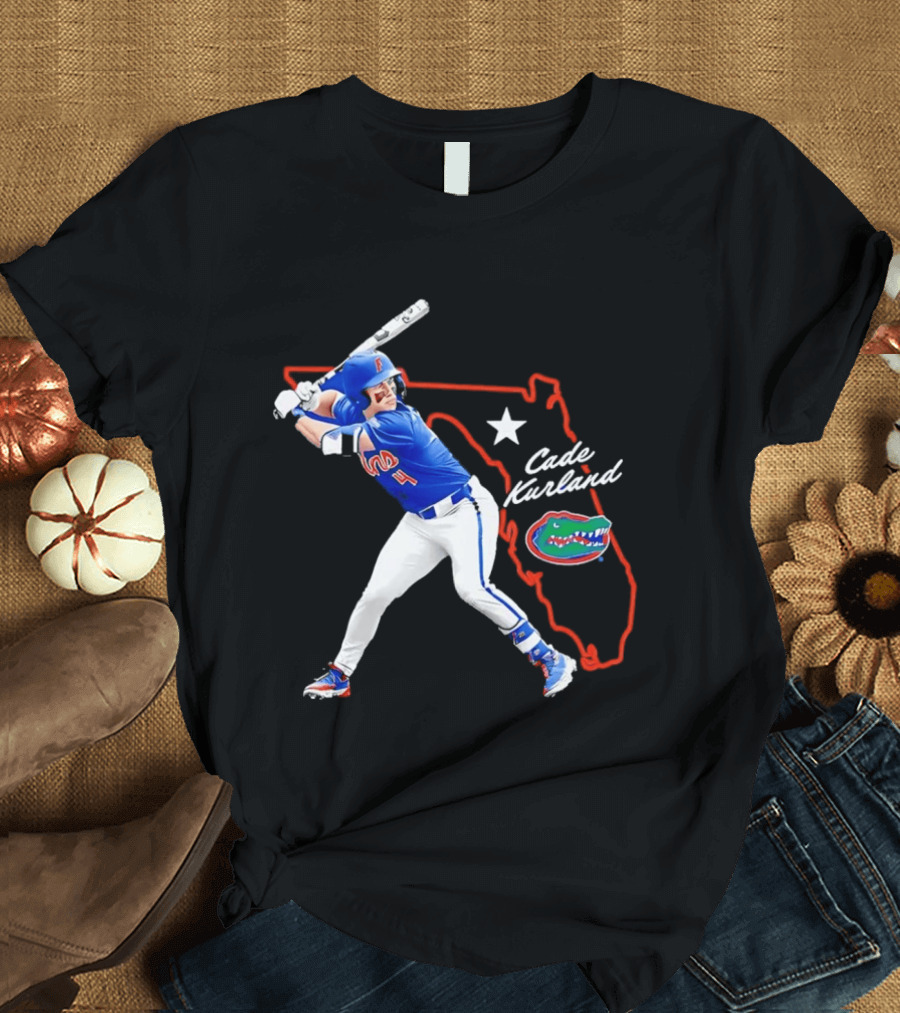 Cade Kurland Florida Gators Men's College Baseball NCAA Florida Outline Star Gators T-Shirt