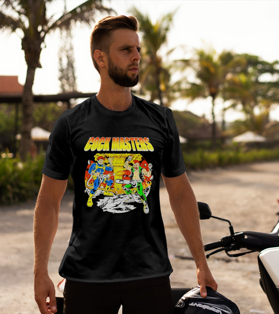 Cock Masters Cartoon Characters With Classic Action Pose T-Shirt