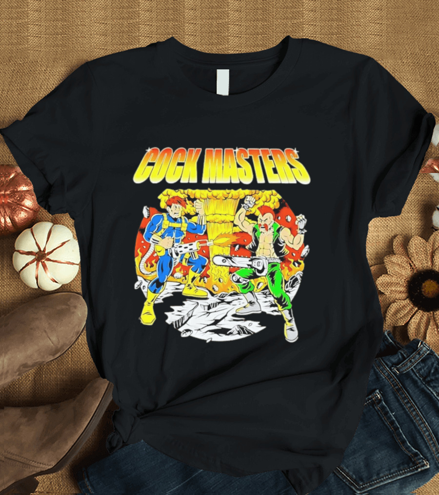 Cock Masters Cartoon Characters With Classic Action Pose T-Shirt