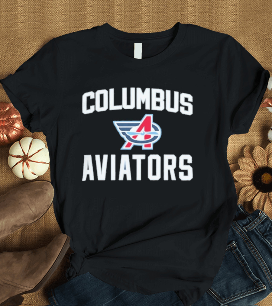 Columbus Aviators UFL Block Letter Iconic Winged T-Shirt