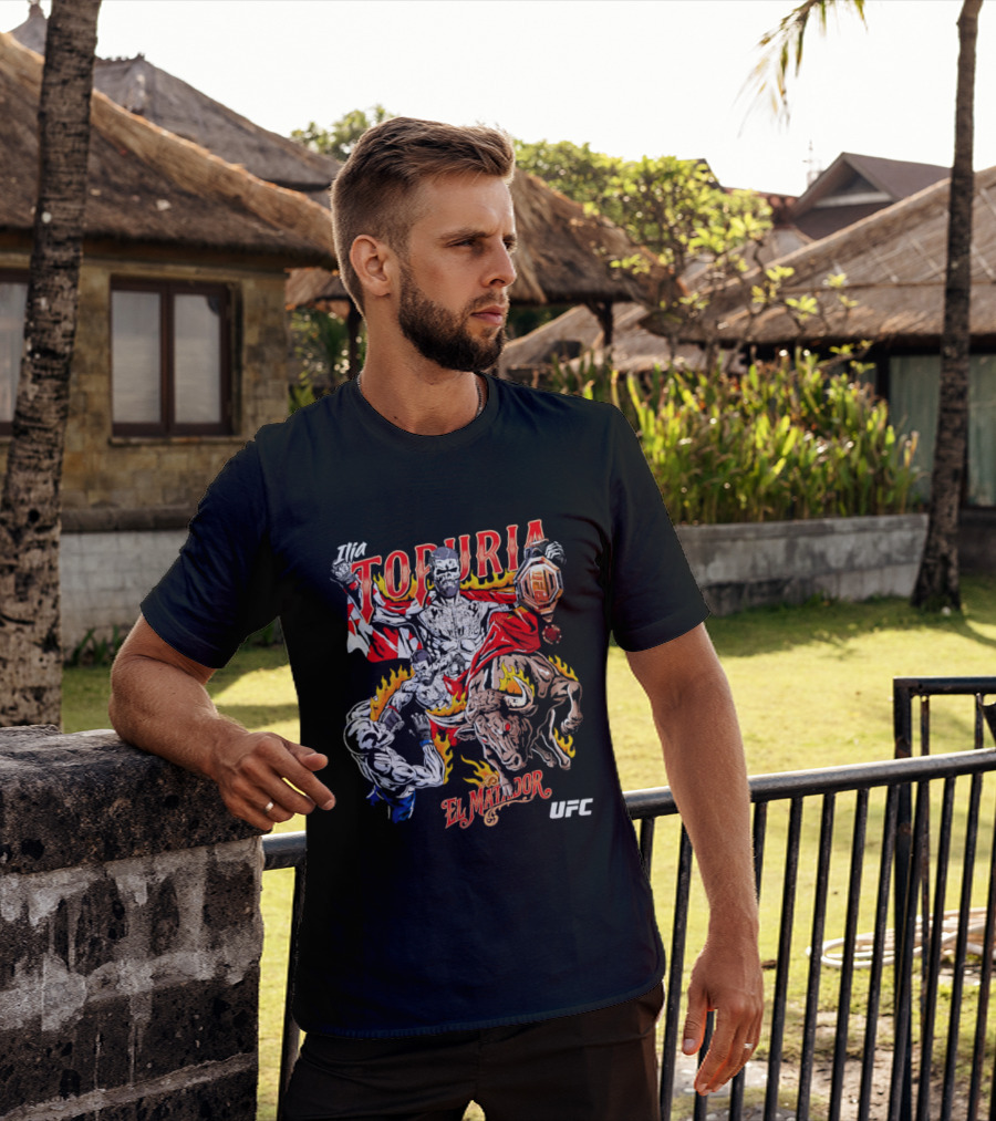 Ilia Topuria UFC El Matador Bullfighter Hand Drawn T-Shirt
