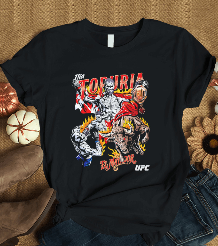 Ilia Topuria UFC El Matador Bullfighter Hand Drawn T-Shirt