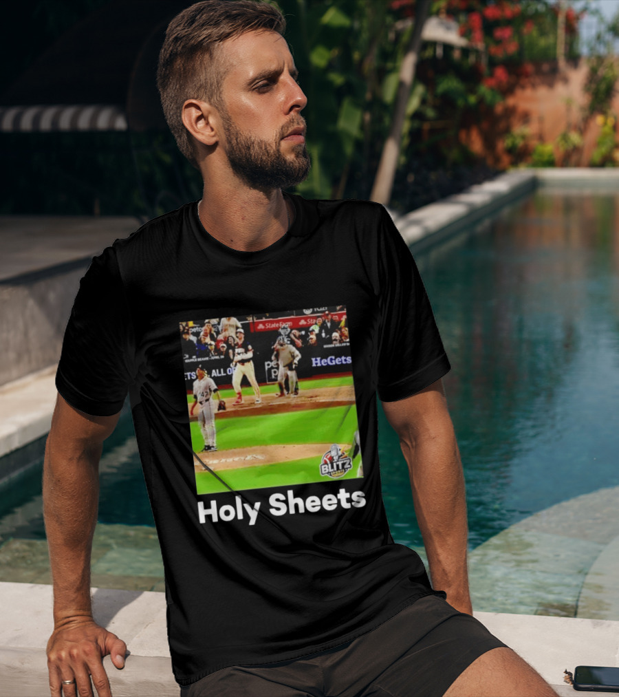 Padres Blitz Baseball Holy Sheets Petco Park T-Shirt