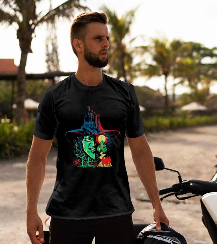 Pieces Of Oz Emerald City Wizard Face And Hat In Artistic T-Shirt