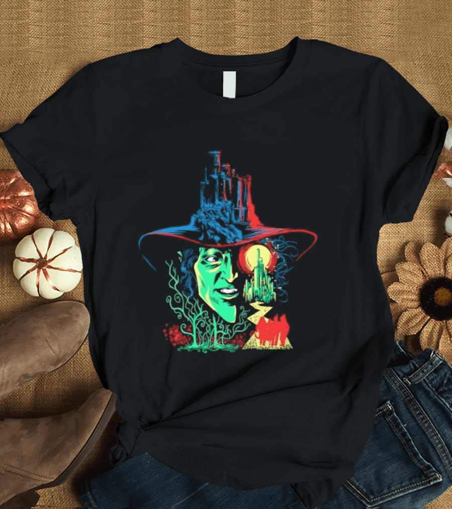 Pieces Of Oz Emerald City Wizard Face And Hat In Artistic T-Shirt