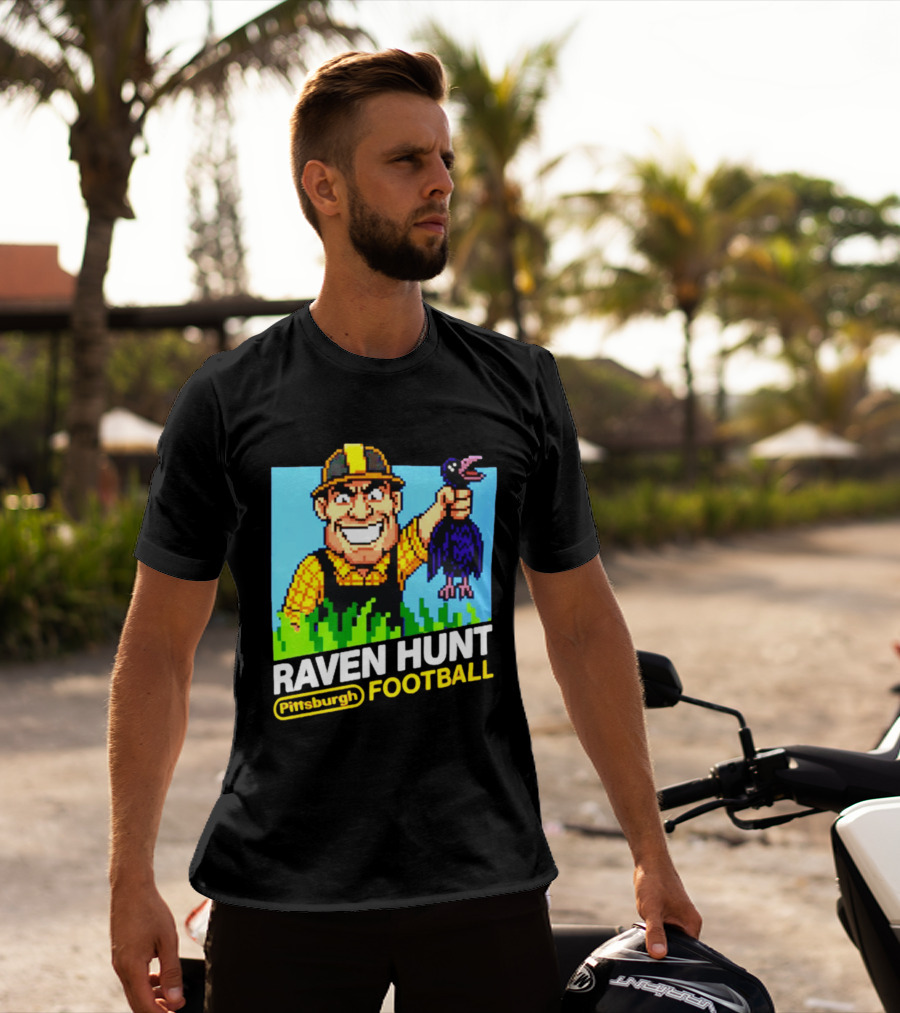 Raven Hunt Pittsburgh Football 8bit Game T-Shirt